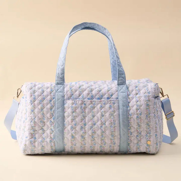 On-The-Go Quilted Weekender Bag-Petal Parade Blue