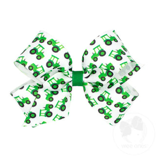 Medium Farm Print Grosgrain Hair Bow- Assorted Prints