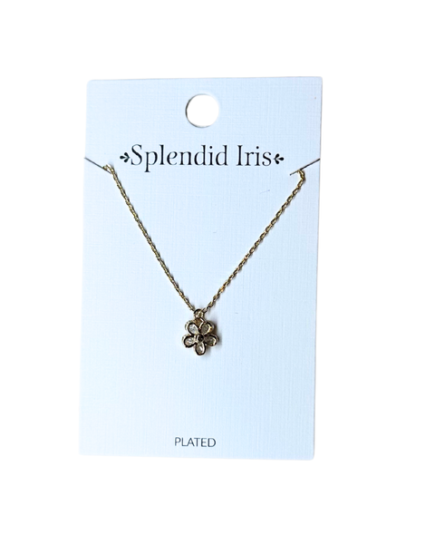Zirconia Flower with Gold Pendant