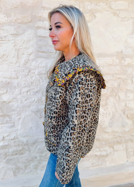 Leopard Sherpa Jacket
