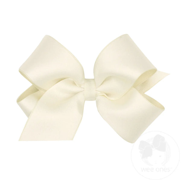 Medium Crepe Satin with Grosgrain Underlay Hair Bow