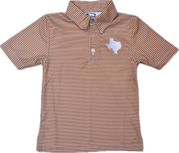 Striped Performance Polo Texas Rust