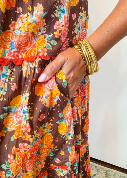 Rosa Brown Rose Dress