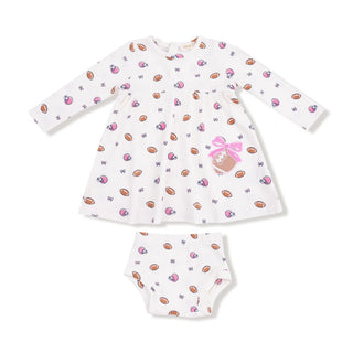 Football & Bows Dress & Bloomer