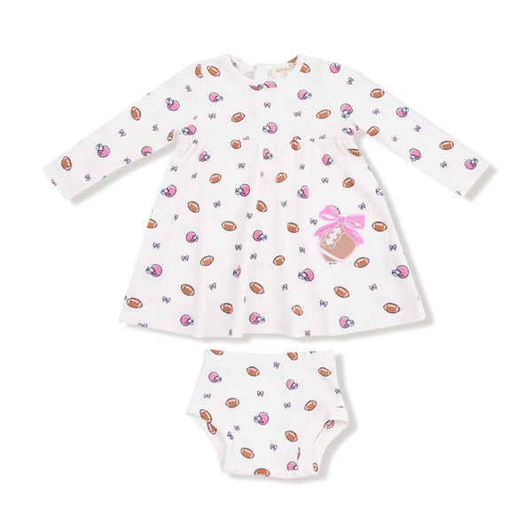 Football & Bows Dress & Bloomer