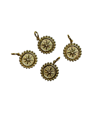Gold North Star Medallion Charm