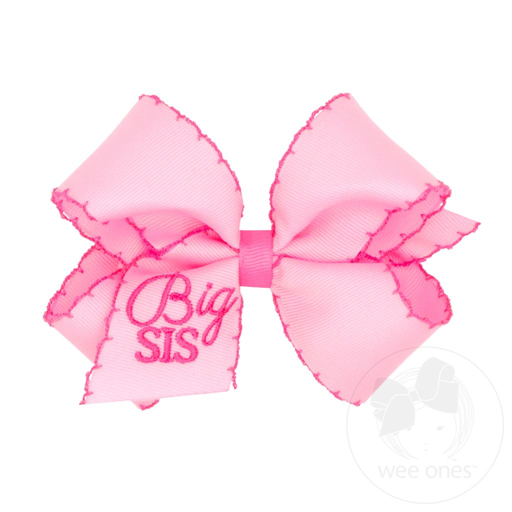 Pink Lil and Big Sis Bows with Moonstitch Edge