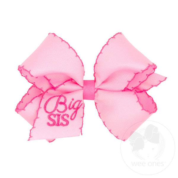 Pink Lil and Big Sis Bows with Moonstitch Edge