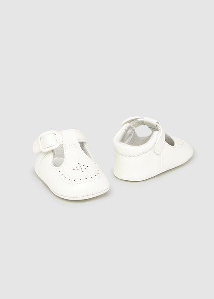 Mayoral Baby White T-Strap Soft Shoes