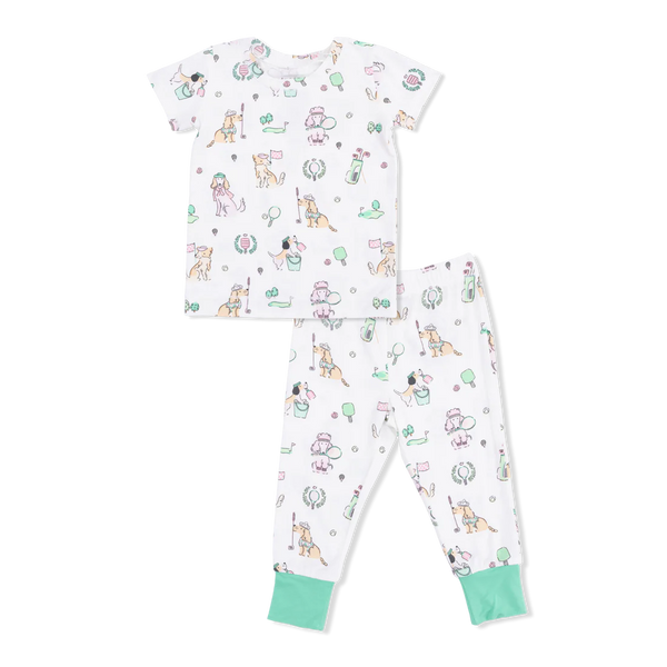 Pink Country Club Dogs Short Sleeve Loungewear Set