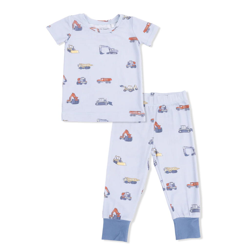 Construction Vehicles Short Sleeve Loungewear Set
