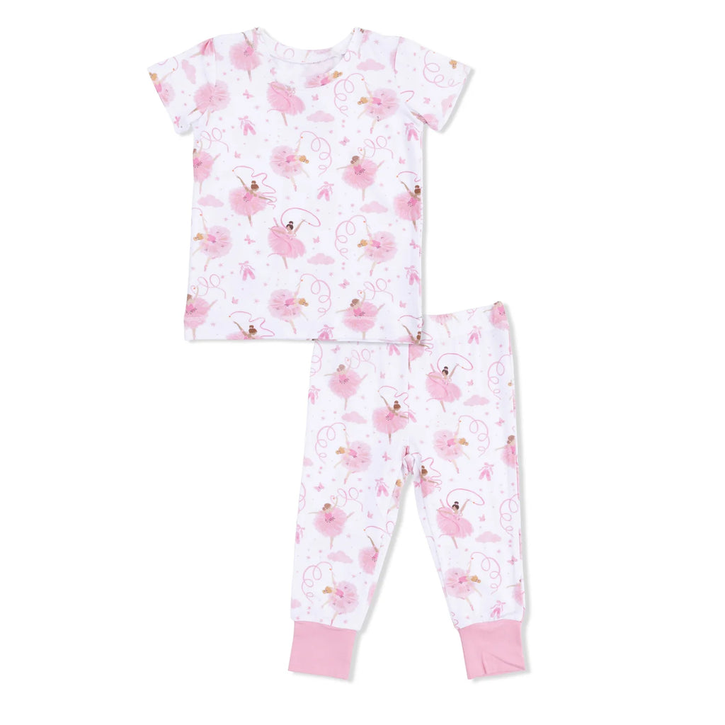 Ribbon Ballerinas - Short Sleeve Loungewear Set