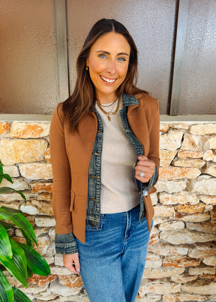 Clarissa Mixed Media Denim Jacket