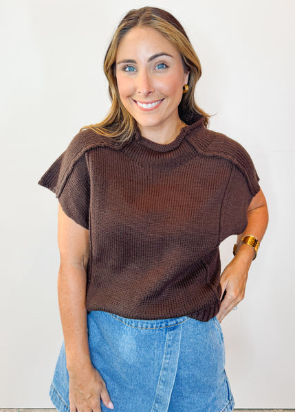 Carys Sweater Top in Cocoa