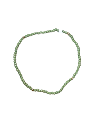 2mm Stretch Seed Bead Bracelets with Gold Bead Accents