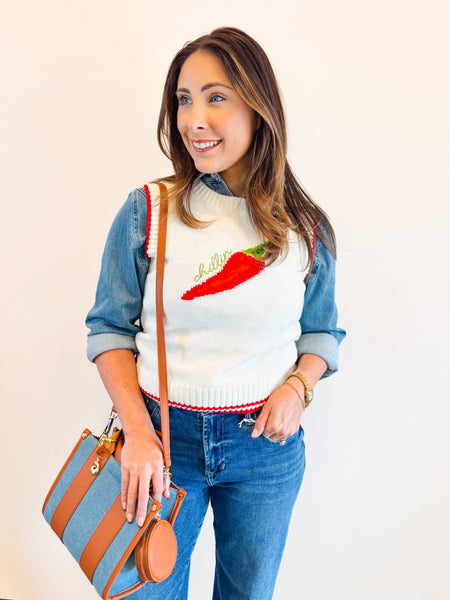 Off White Pepper Sweater Vest