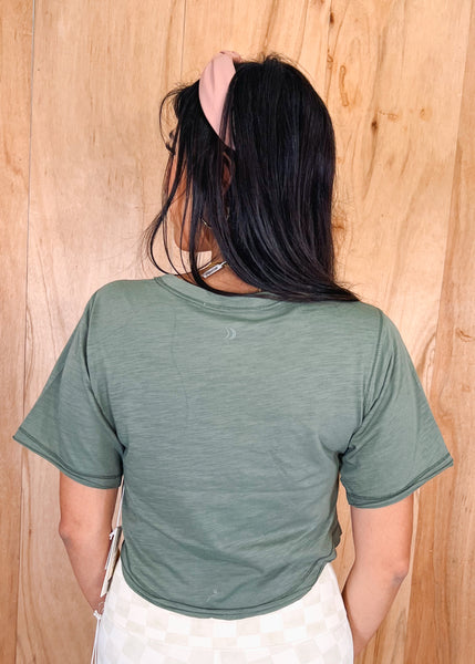 Free Flowing Tee in Olive Crush