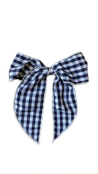 King Gingham Fabric Bow (Assorted Colors)
