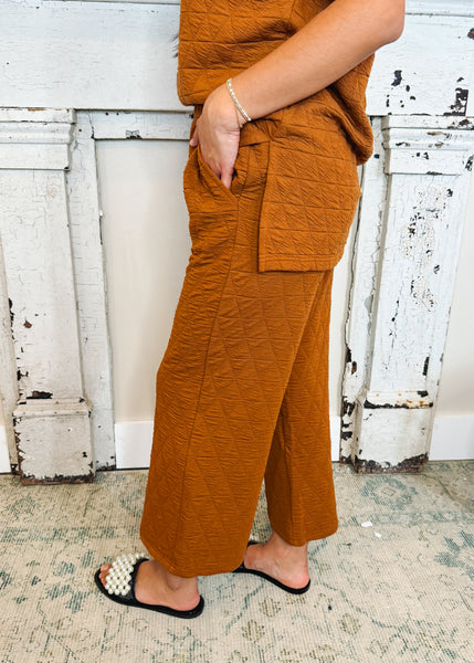 Quilted Pants in Rust