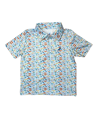 Miles Performance S/S Polo in Fishing Lures Print