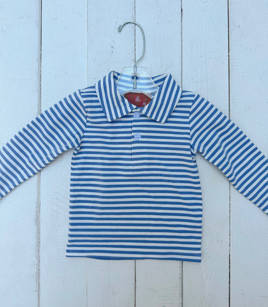 Boys Blue Stripe Weston Long Sleeve Shirt