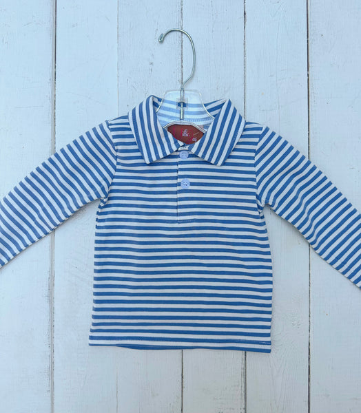 Boys Blue Stripe Weston Long Sleeve Shirt