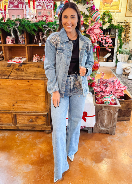 Janette Denim Jacket in Sparkle