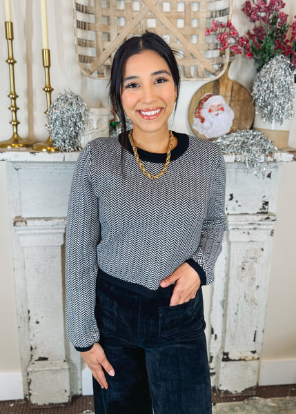 Black and White Knitted Sweater