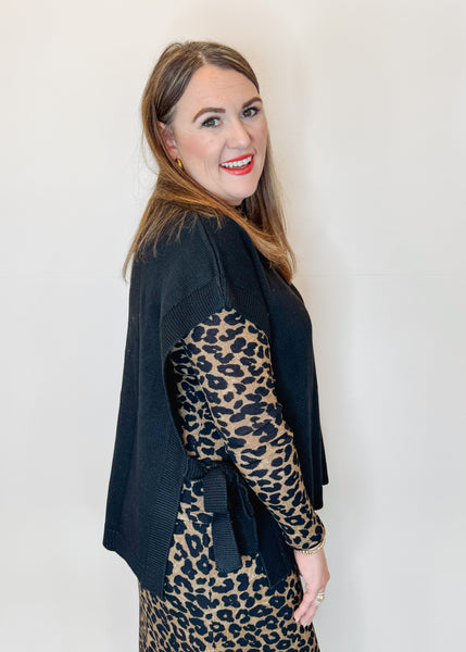 Tye Sweater Vest in Black