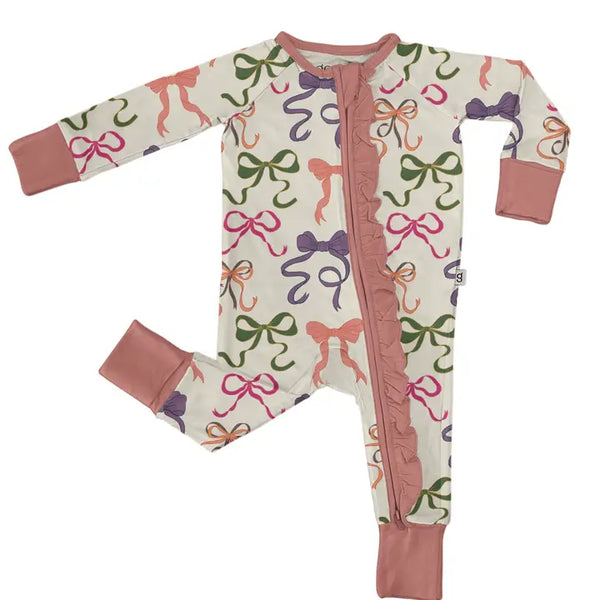 Bows Long Sleeve Zip Pj