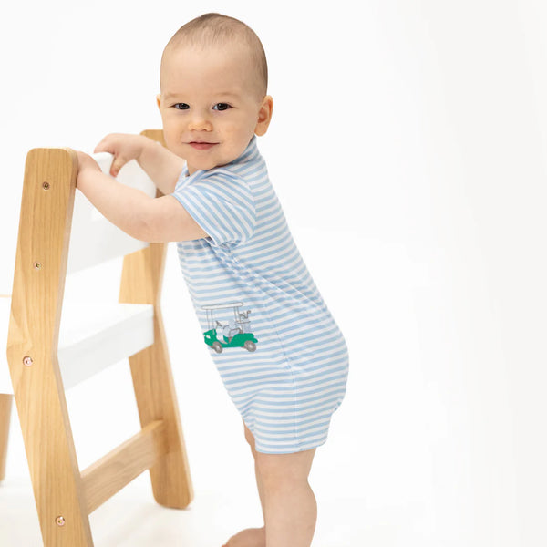 Striped Golf Polo Shortie