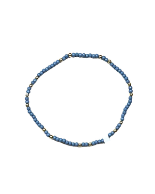 2mm Stretch Seed Bead Bracelets with Gold Bead Accents