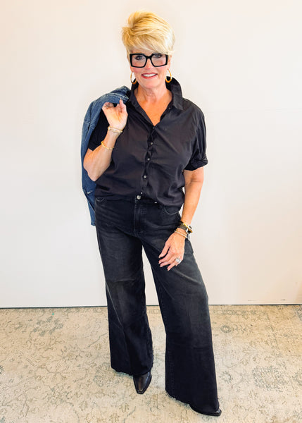 Benning Poplin Shirt in Black