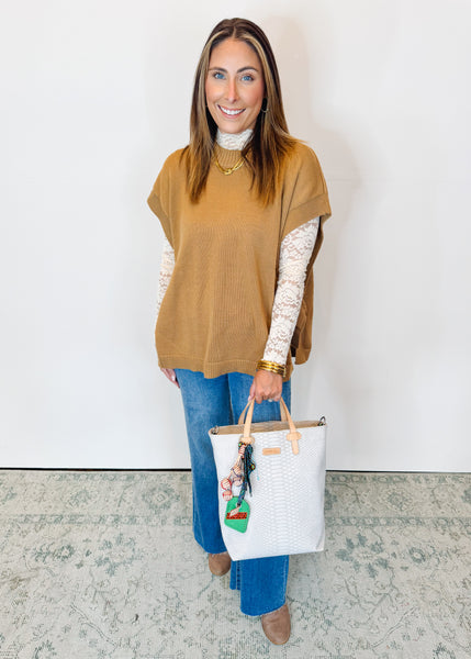 Tye Sweater Vest in Tan