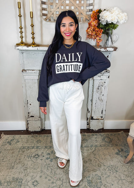 Daily Gratitude Sweatshirt-Black Sand