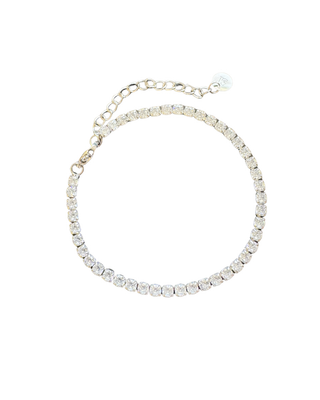 3mm Cubic Zirconia Tennis Bracelet, Water Resistant (Gold or Silver)