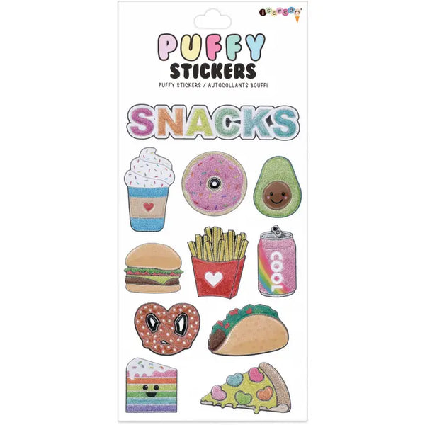 Snacks Puffy Stickers