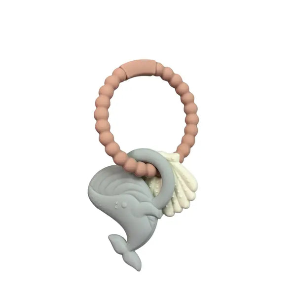 Silicone Whale Teether Ring (Assorted Colors)