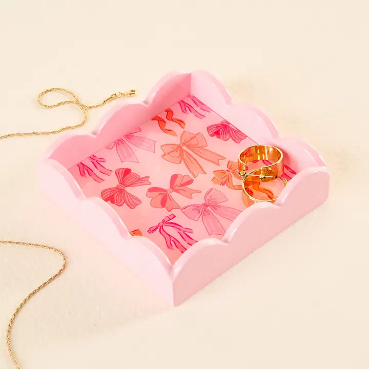 Scallop Trinket Tray-Blushing Bows