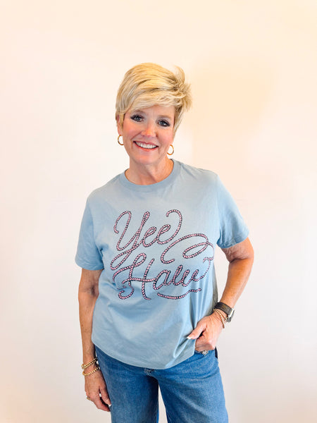 Yeehaw Mid Length Crop Shirt