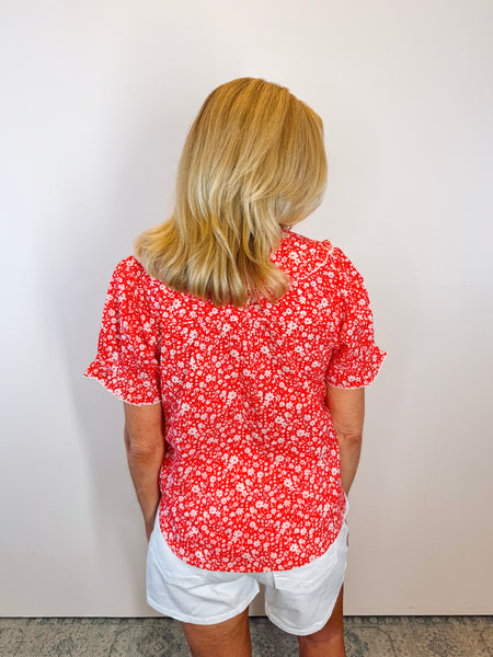 Red Ditsy Top
