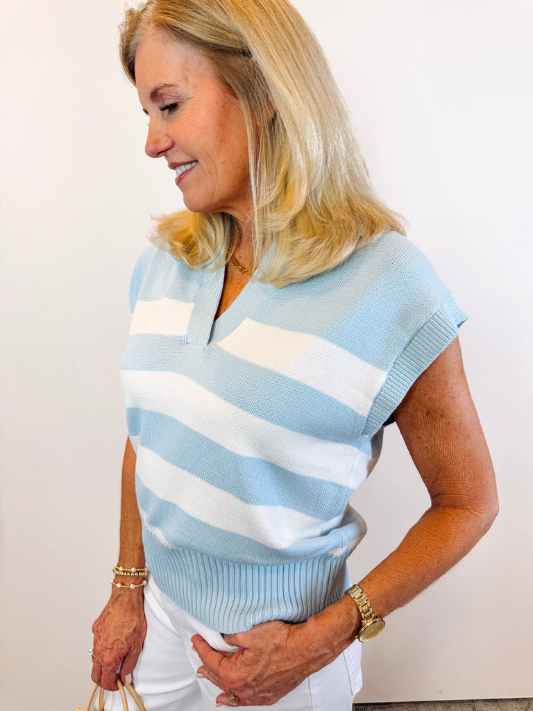 Striped Sleeveless Sweater