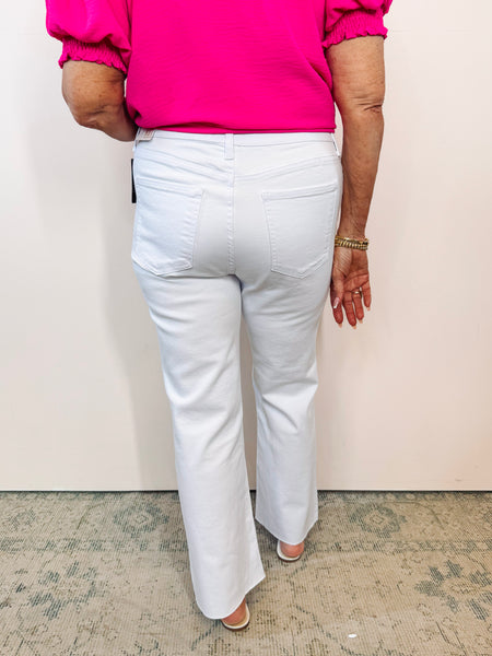 Kelsey High Rise Ankle Flare - Optic White