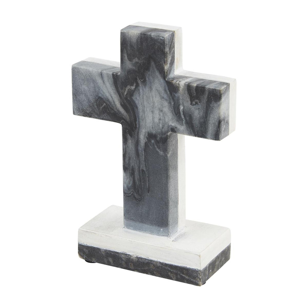 Grey Marble Wood Cross