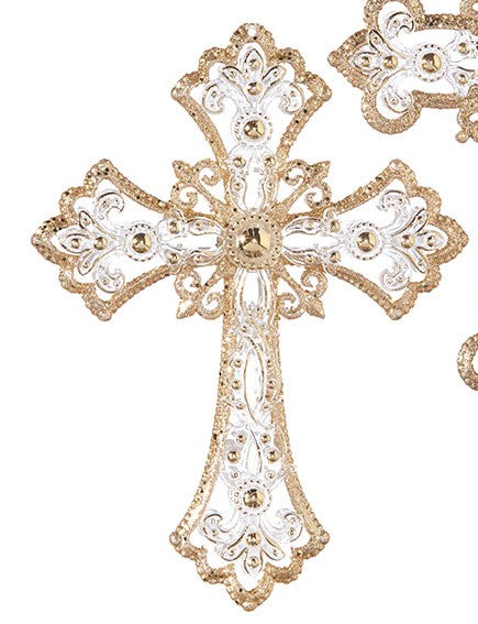 5" JEWELED CROSS ORNAMENT