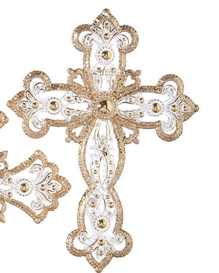 5" JEWELED CROSS ORNAMENT