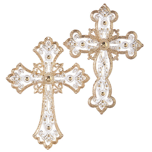 5" JEWELED CROSS ORNAMENT