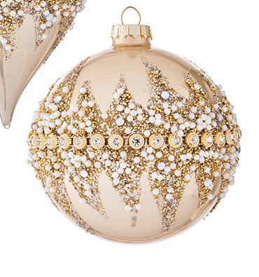 4" Beaded Champagne Ornament