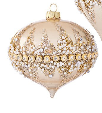 4" Beaded Champagne Ornament