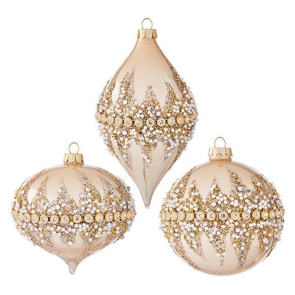 4" Beaded Champagne Ornament